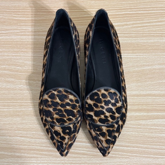 M. Gemi Shoes - M.Gemi Leopard Calf Hair Loafers Pointed Toe Italy Luxe Chic 37